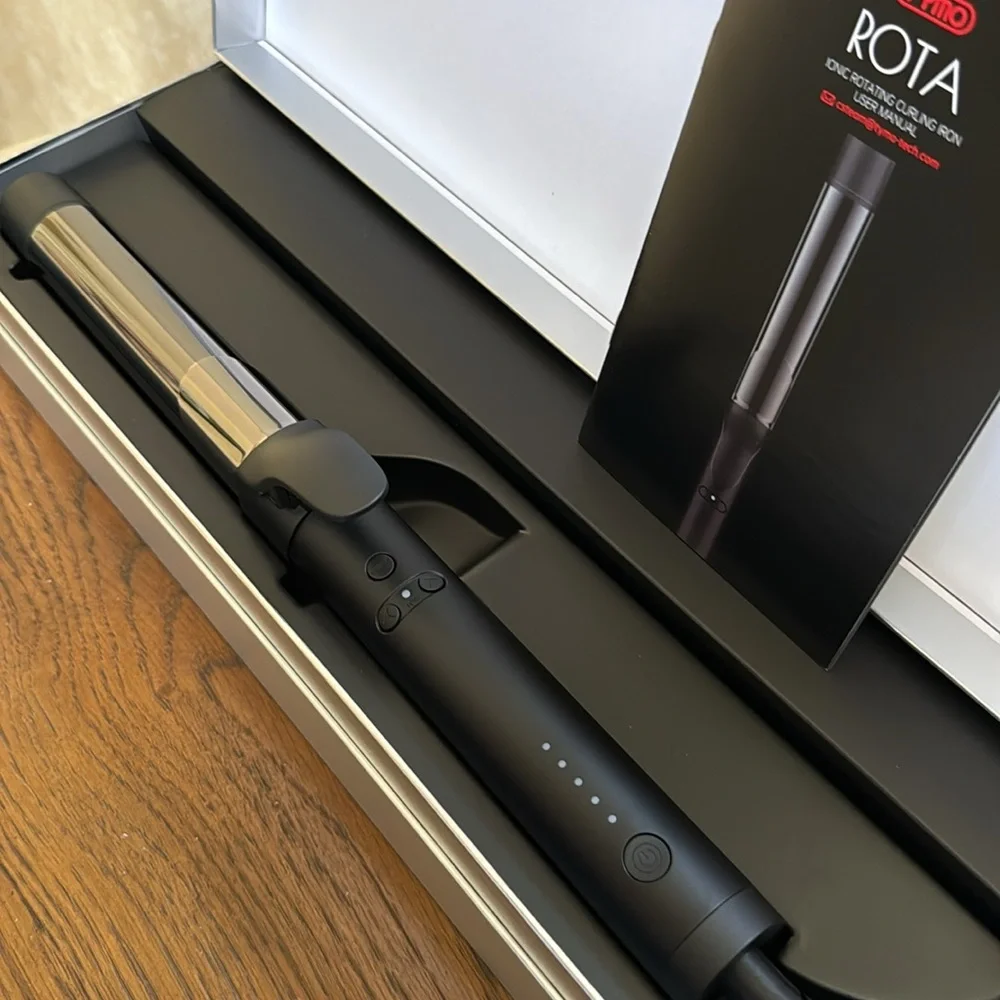 - New TYMO ROTA Ionic Automatic Rotating curling Iron.  1.25” Titanium Barrel.